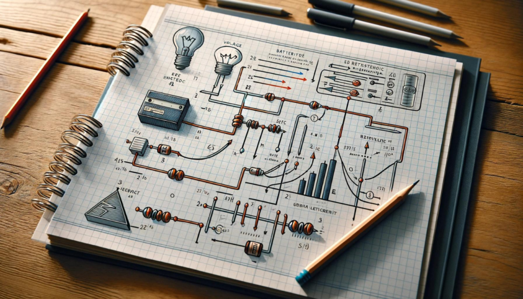 Imagem ou diagrama que ilustre como a corrente flui através de um circuito