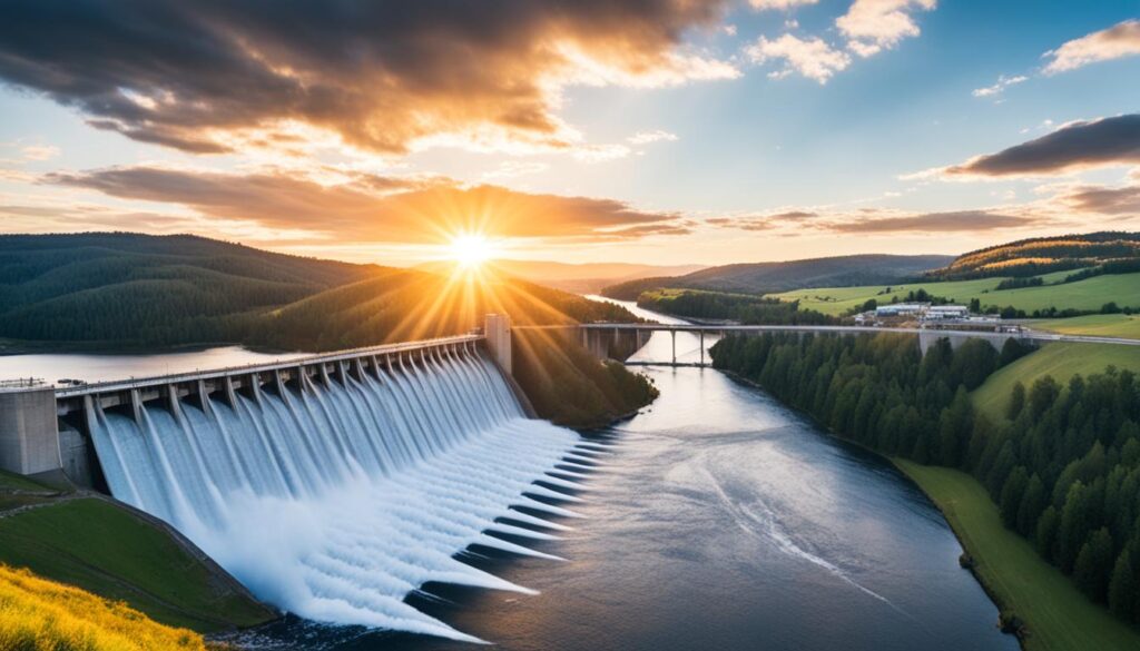 Foto de usina Hidrelétrica para geração de energia Eletrica